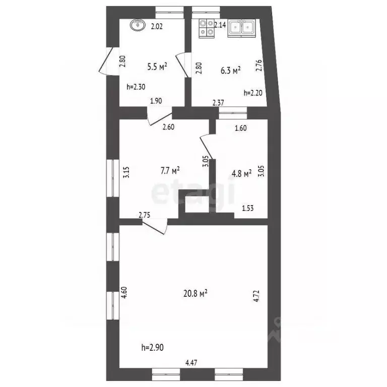 Дом в Севастополь ул. Частника, 40 (45 м) - Фото 2