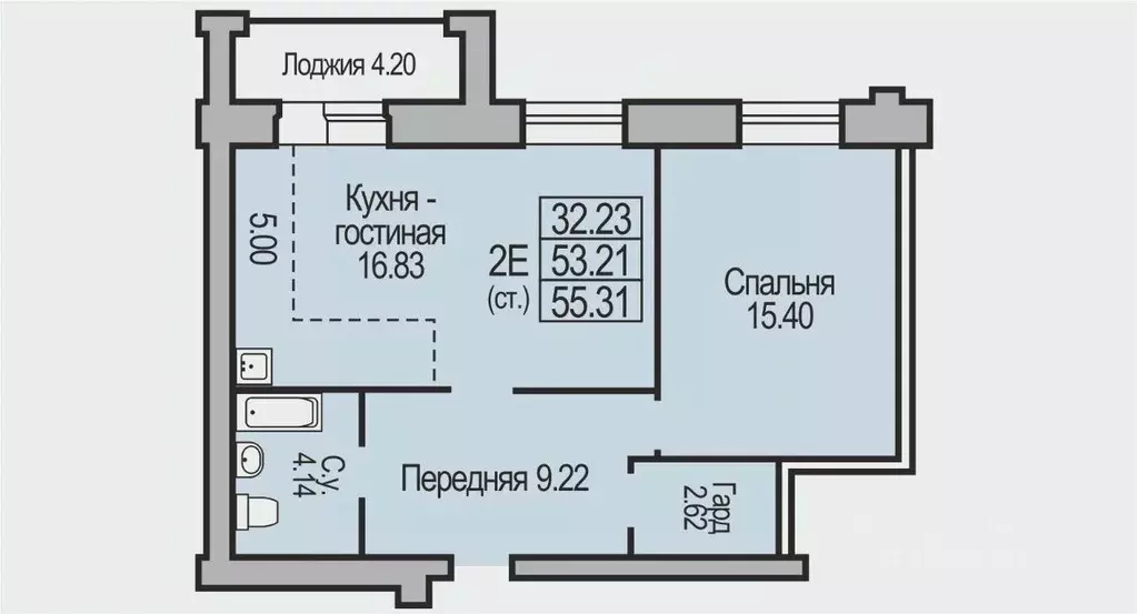 2-к кв. Новосибирская область, Бердск ул. Салаирская, 9 (55.31 м) - Фото 0