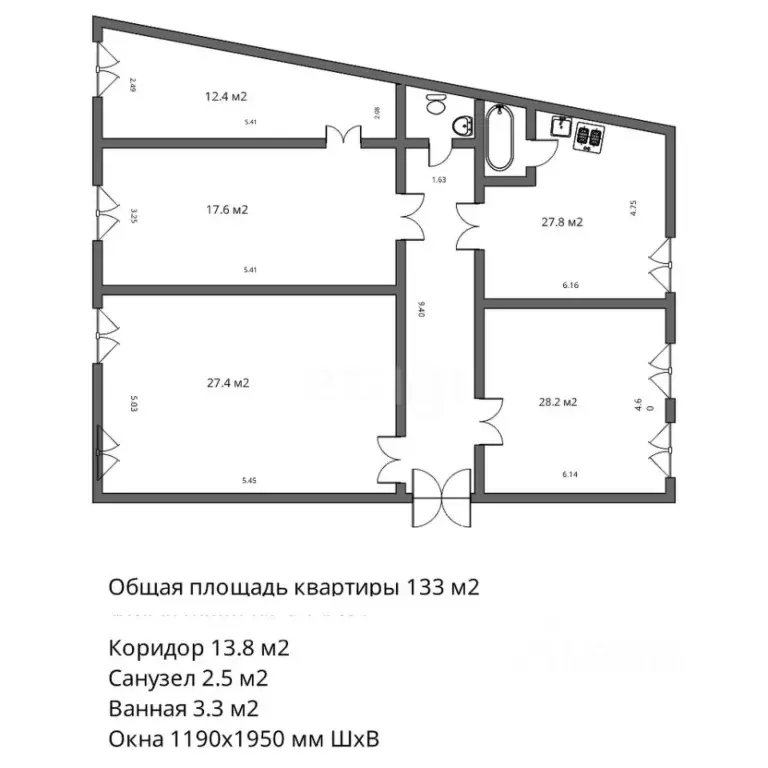4-к кв. Санкт-Петербург наб. Реки Мойки, 82 (133.0 м) - Фото 2