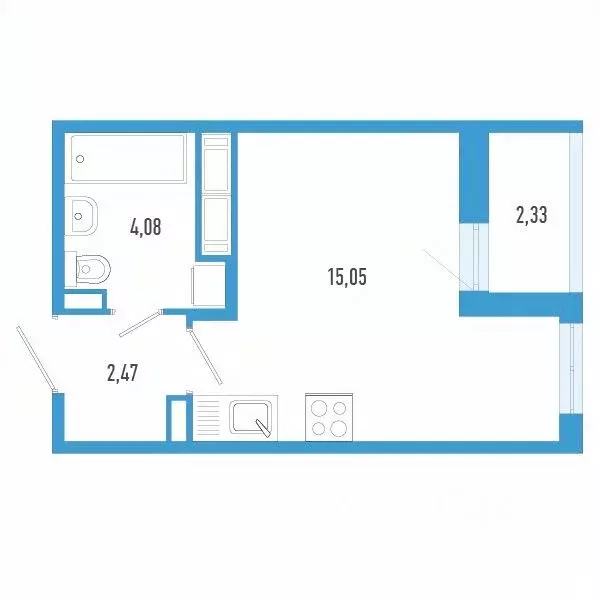 Студия Санкт-Петербург пос. Шушары,  (22.77 м) - Фото 0
