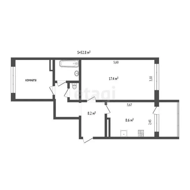 2-комнатная квартира: Петропавловск-Камчатский, улица Академика ... - Фото 1