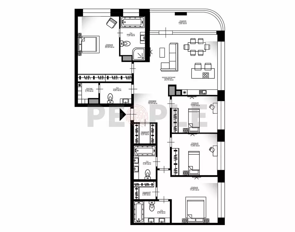 5-комнатная квартира: Москва, улица Нижние Мнёвники, 7 (139.1 м) - Фото 1
