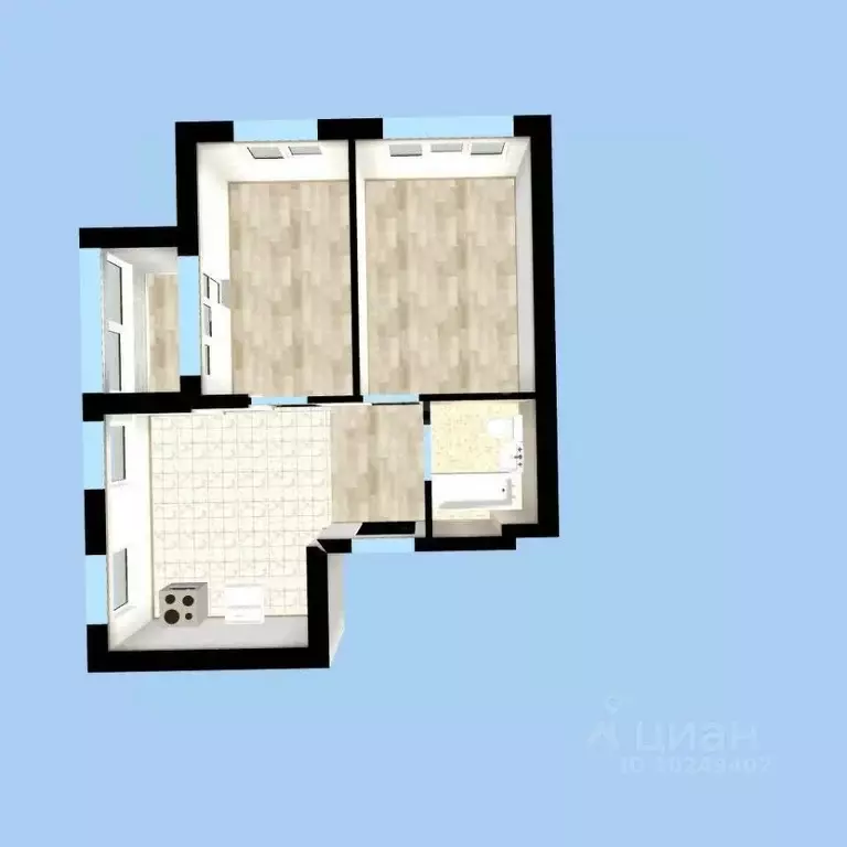 2-к кв. Башкортостан, Уфа ул. Бородинская, 19/1 (49.0 м) - Фото 2