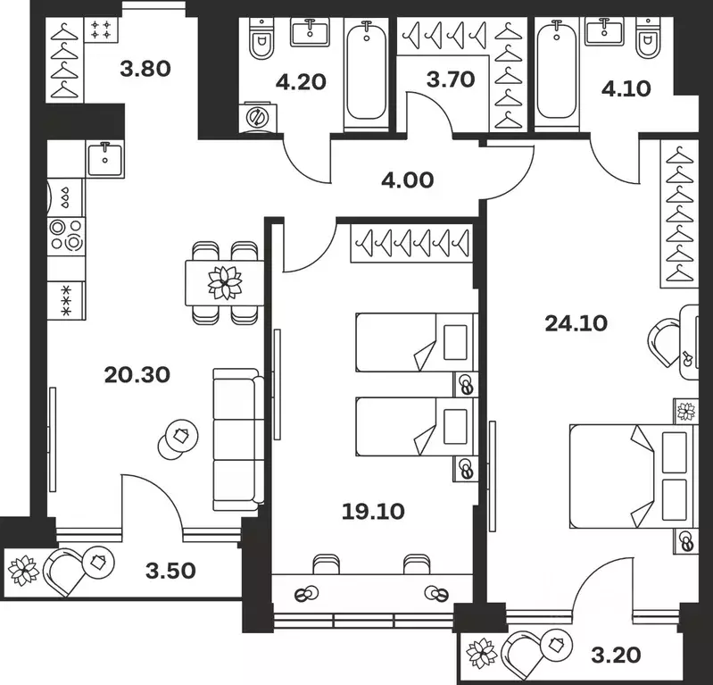 2-к кв. Тульская область, Тула ул. Фридриха Энгельса, 62 (90.0 м) - Фото 1