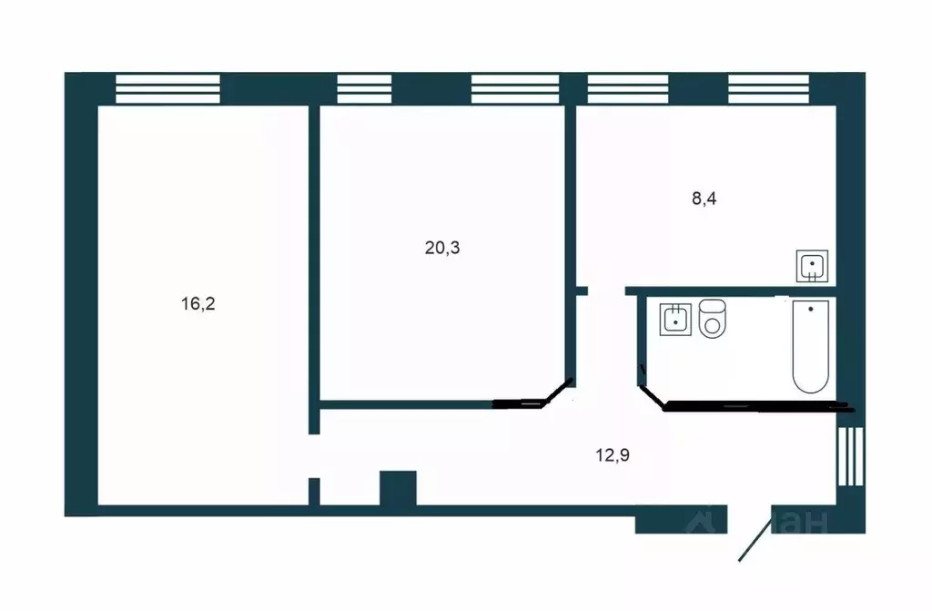 2-к кв. Новосибирская область, Новосибирск ул. Дуси Ковальчук, 2 (60.8 ... - Фото 2