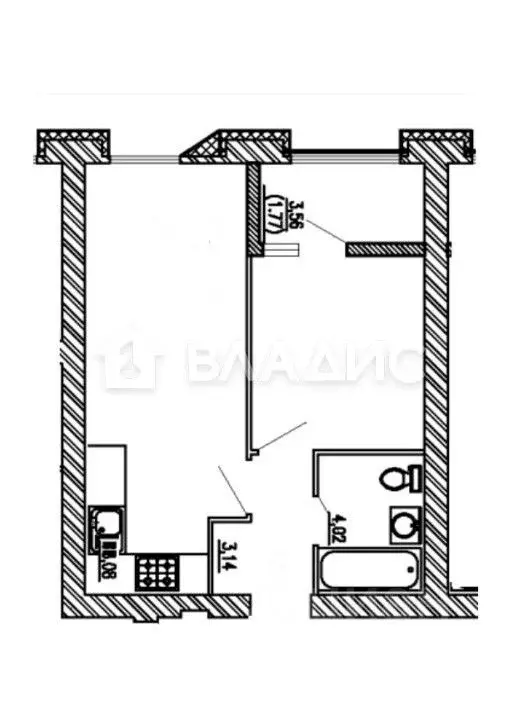 1-к кв. Пензенская область, Пенза ул. Измайлова, 46 (39.0 м) - Фото 1