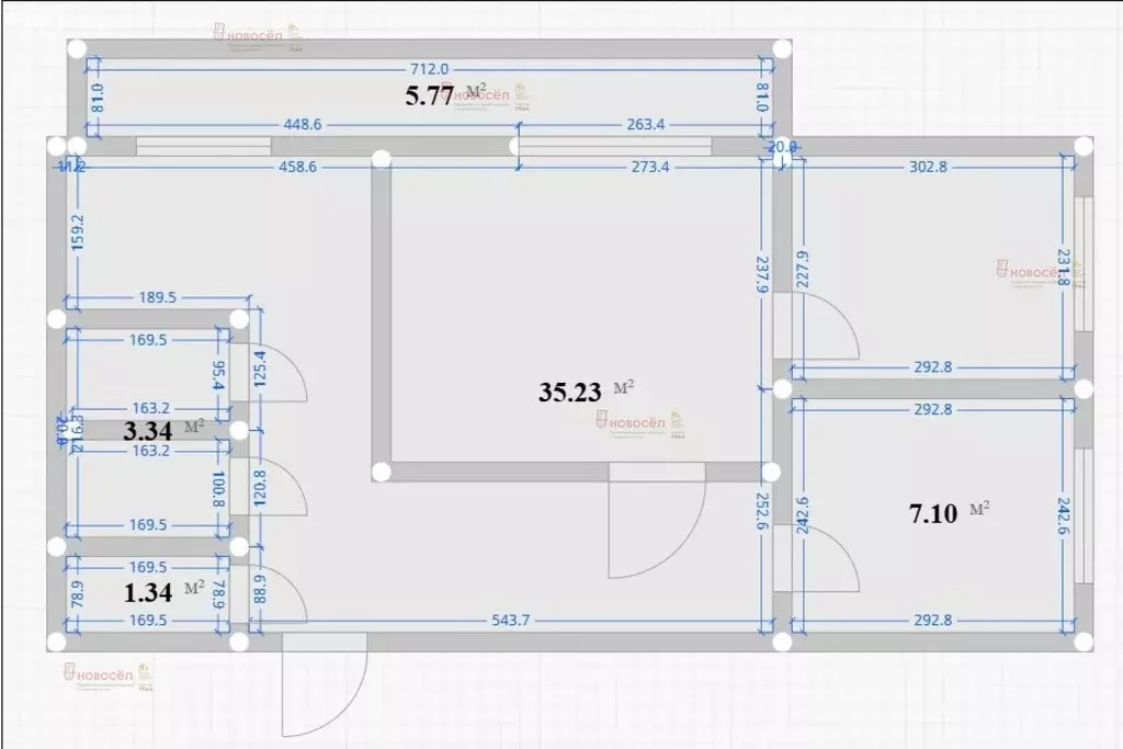 3-комнатная квартира: Екатеринбург, улица Колмогорова, 56 (52 м) - Фото 1