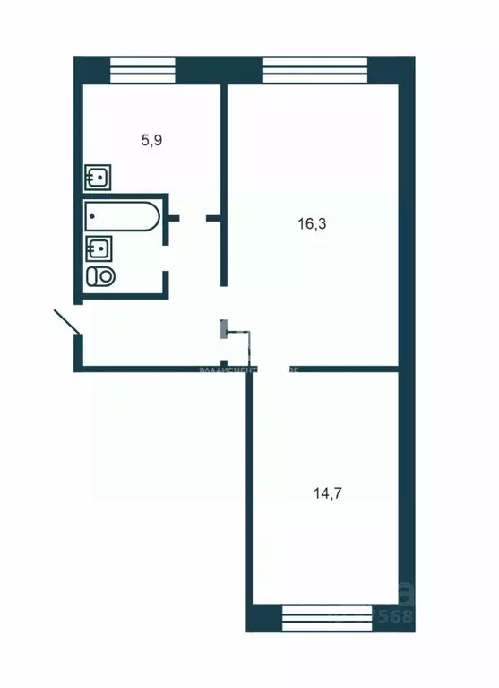 2-к кв. Новосибирская область, Новосибирск ул. 3-го Интернационала, ... - Фото 2