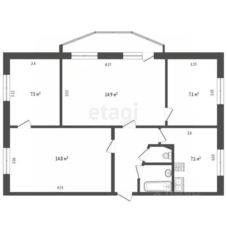 4-к кв. Московская область, Сергиево-Посадский городской округ, ... - Фото 2