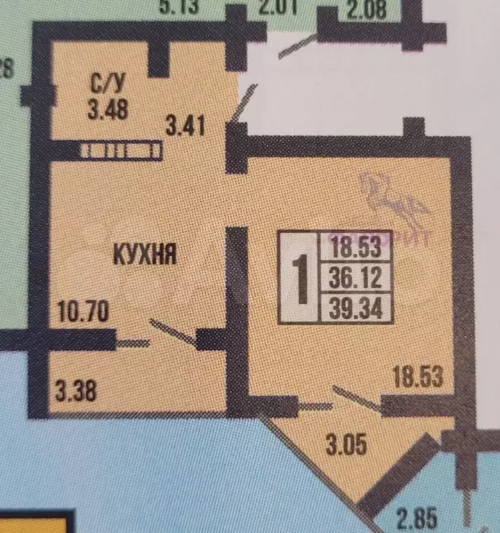 2-к. квартира, 45,9 м, 13/17 эт. - Фото 0