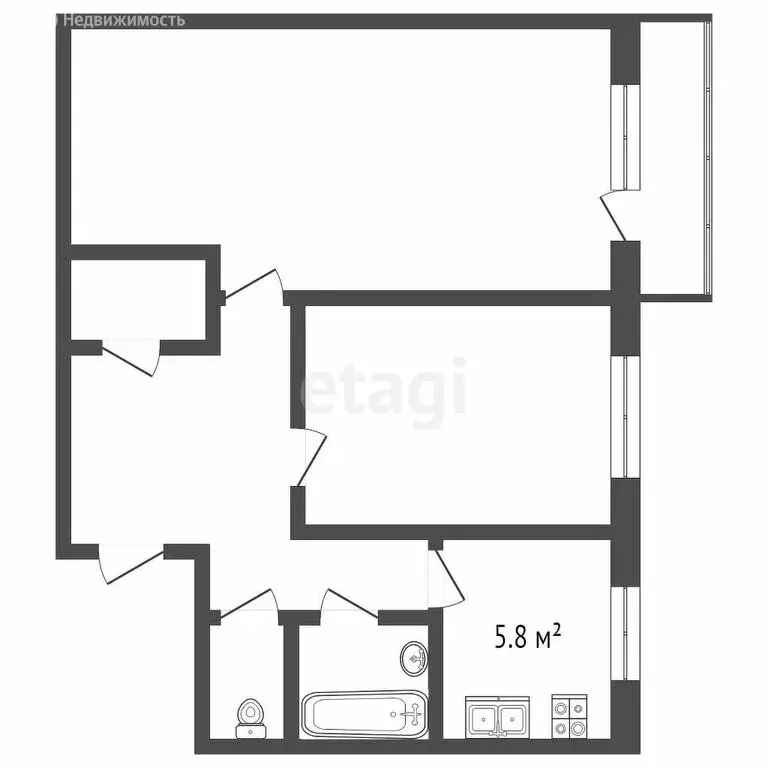 2-комнатная квартира: Тюмень, микрорайон Антипино, улица Будённого, 6 ... - Фото 1