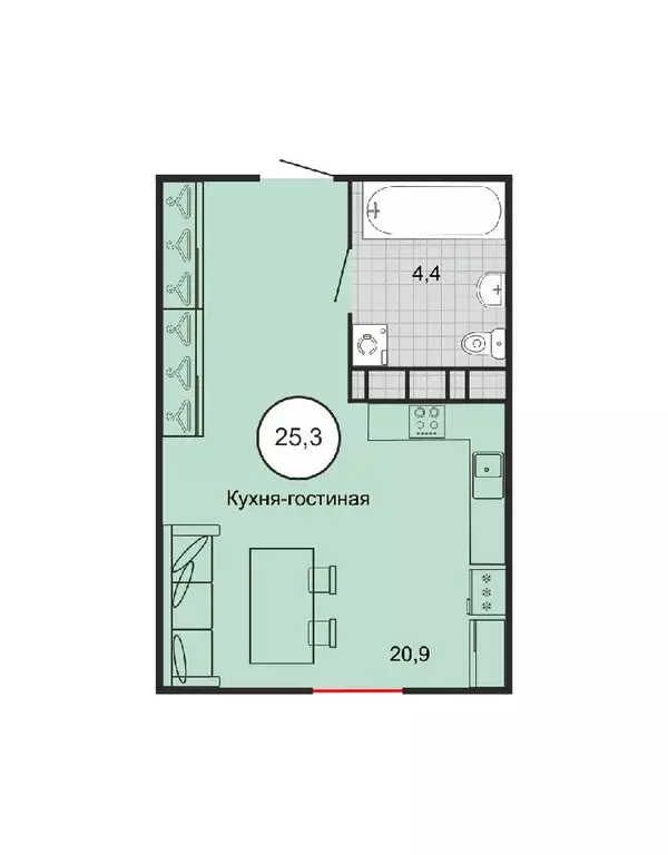 1-к кв. Ставропольский край, Михайловск Шпаковский район, пер. ... - Фото 1