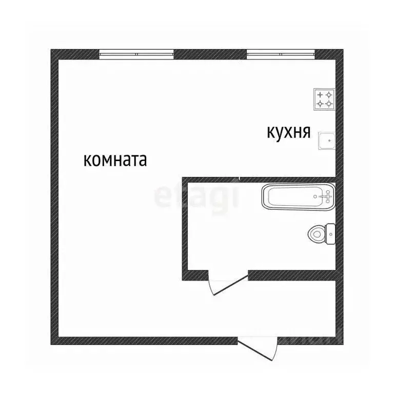 Студия Костромская область, Кострома ул. Сутырина, 16 (30.1 м) - Фото 1