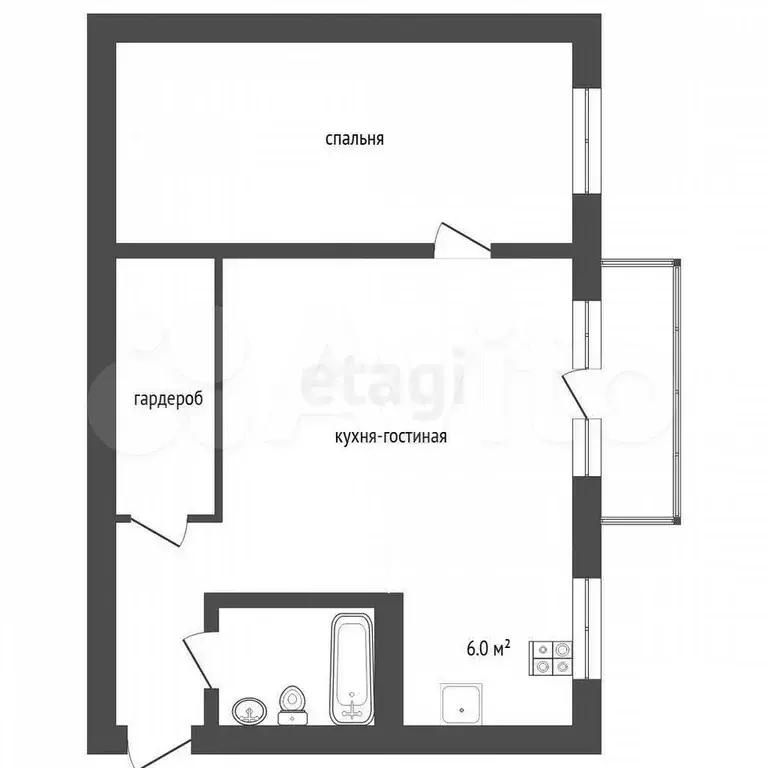 2-к. квартира, 45 м, 3/5 эт. - Фото 0