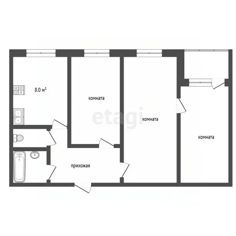 3-к кв. Ярославская область, Ярославль Северный жилрайон, 10-й мкр, ... - Фото 1