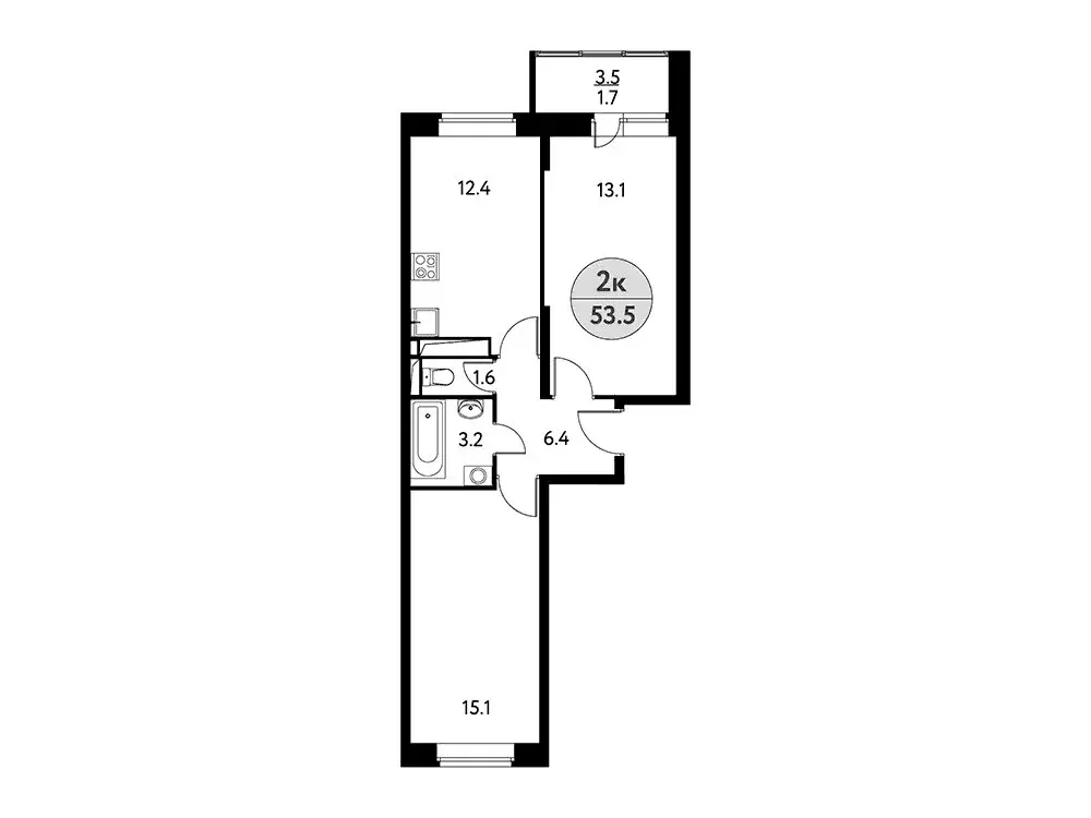2-комнатная квартира: Щёлково, улица Механизаторов, 1А (53.5 м) - Фото 1