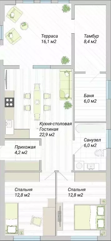 Дом в Адыгея, Тахтамукайский район, Старобжегокай аул ул. Нахимова (90 ... - Фото 2