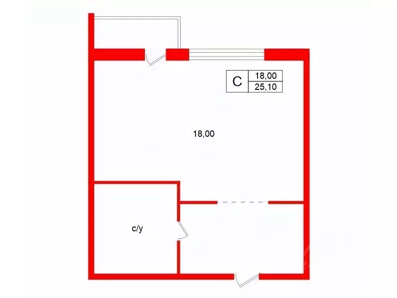 Студия Санкт-Петербург пос. Шушары, Московское ш., 329к1 (25.1 м) - Фото 2