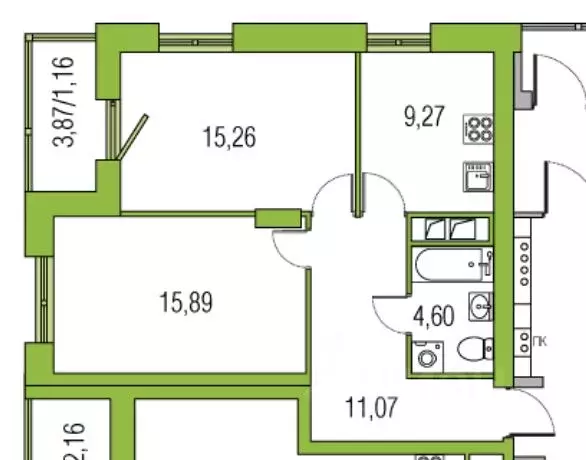 2-к кв. Пермский край, Пермь ул. Луначарского, 99 (57.0 м) - Фото 1