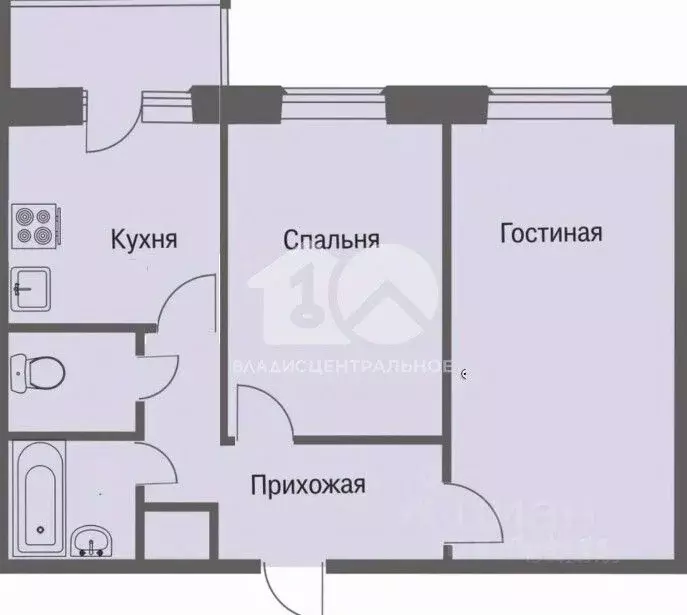 2-к кв. Новосибирская область, Новосибирск ул. Одоевского, 1/4 (53.1 ... - Фото 2