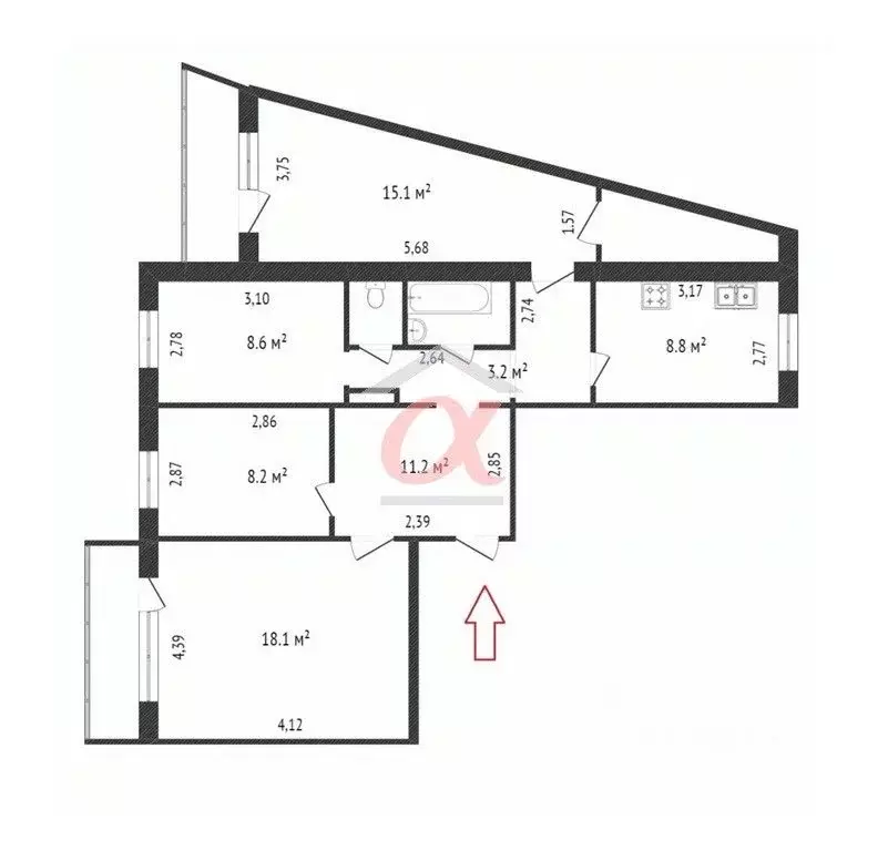 4-к кв. Кемеровская область, Кемерово ул. Свободы, 13а (82.8 м) - Фото 1