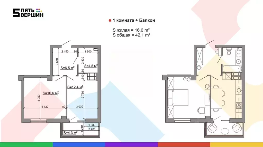 1-к кв. Волгоградская область, Волгоград ул. Пархоменко, 24 (42.1 м) - Фото 1