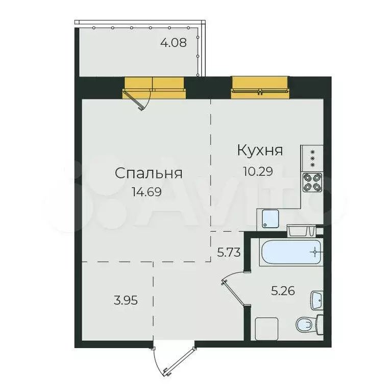 1-к. квартира, 44 м, 14/19 эт. - Фото 0