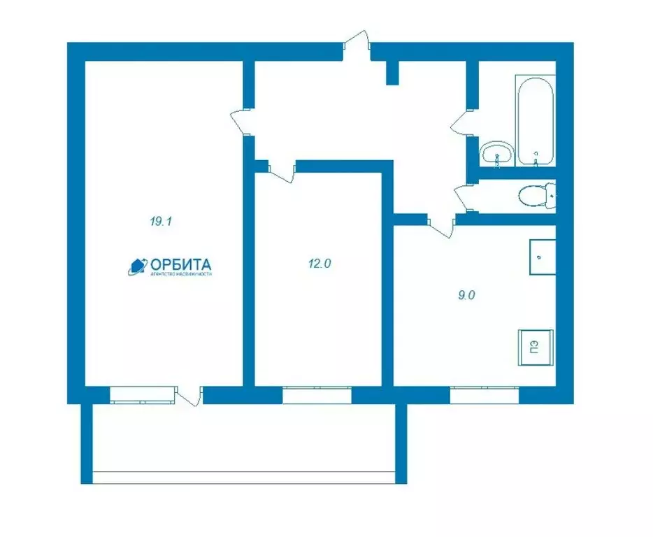 2-комнатная квартира: Тюмень, Уральская улица, 53 (52.3 м) - Фото 1