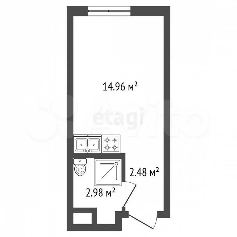 Квартира-студия, 21 м, 8/15 эт. - Фото 0