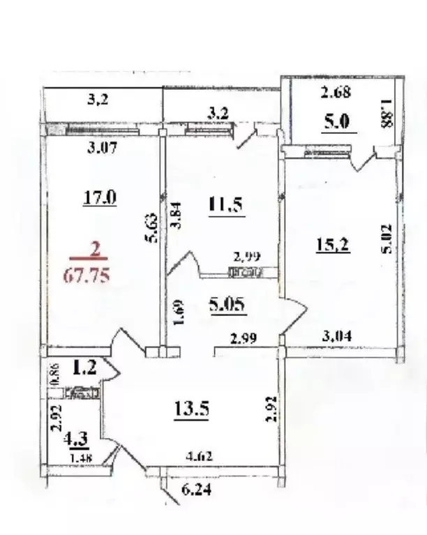 2-к кв. Дагестан, Каспийск ул. Зейнудина Батманова, 14А (67.7 м) - Фото 2