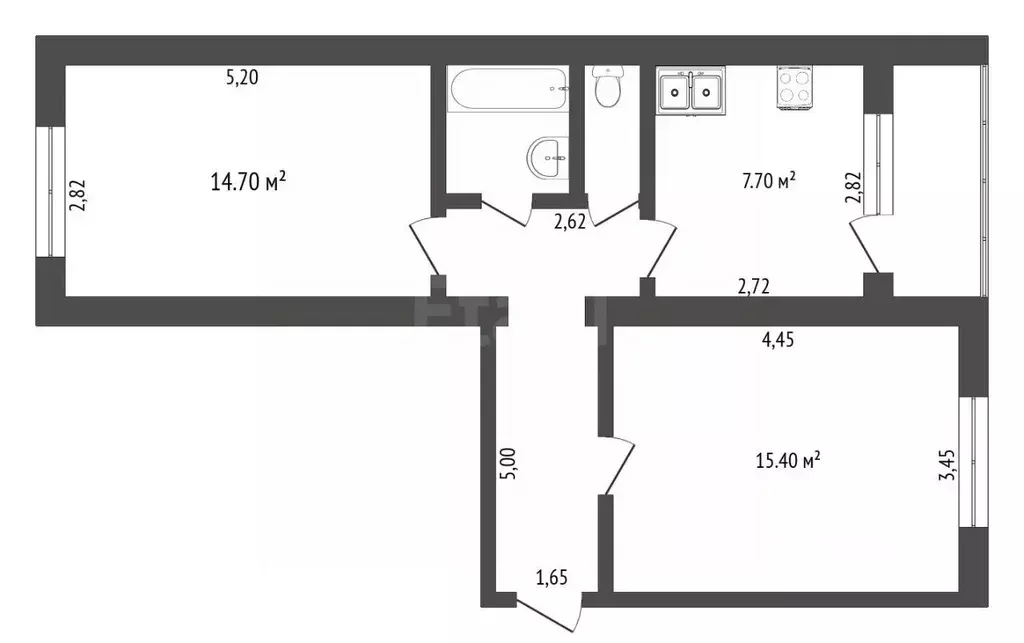 2-к кв. Тюменская область, Тюмень ул. Мельникайте, 50а (50.0 м) - Фото 1