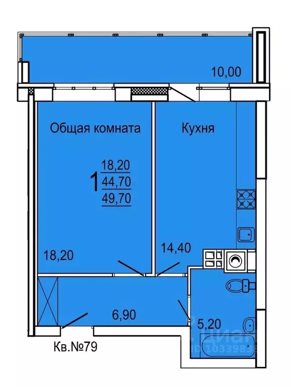 1-к кв. Тульская область, Тула ул. Седова, 20Д/1 (49.7 м) - Фото 0