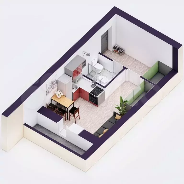 Квартира-студия, 25,5 м, 19/20 эт. - Фото 1