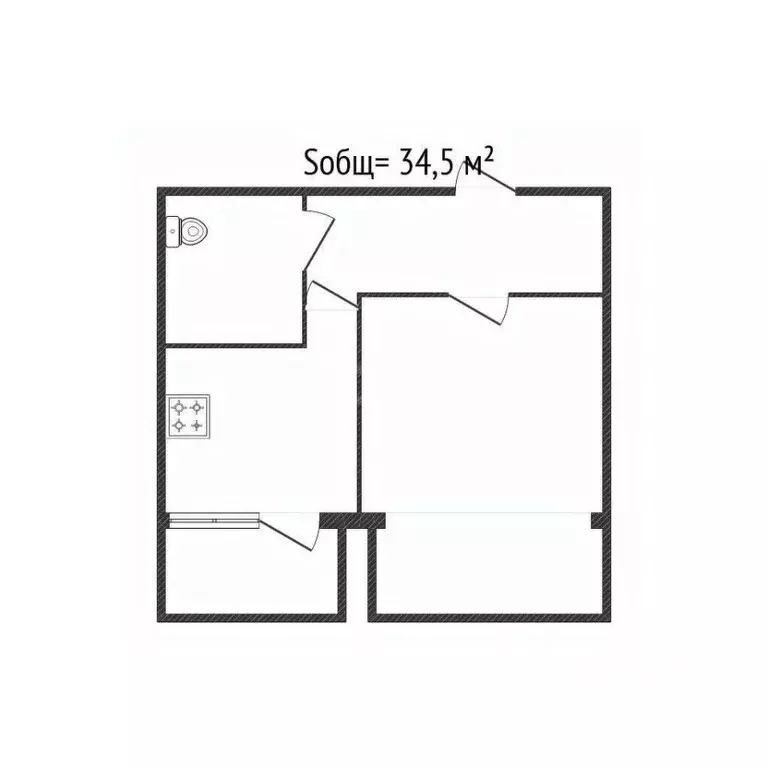 1-к кв. Брянская область, Брянск ул. Имени Н.М. Грибачева, 3 (34.5 м) - Фото 1