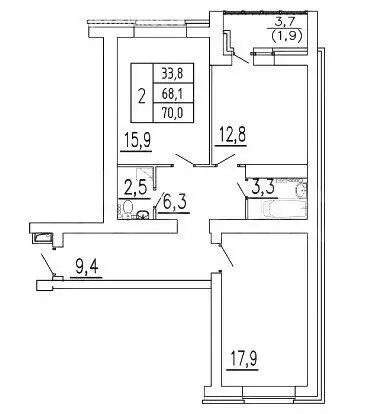 2-комнатная квартира: Воронеж, улица Независимости, 82/1 (70 м) - Фото 0