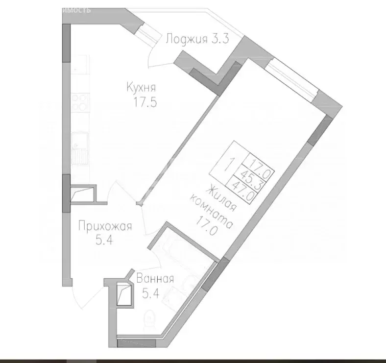1-комнатная квартира: Липецк, улица Тельмана, 116 (46.9 м) - Фото 0