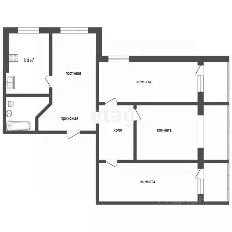 4-к кв. Алтайский край, Барнаул тракт Павловский, 263 (76.0 м) - Фото 2