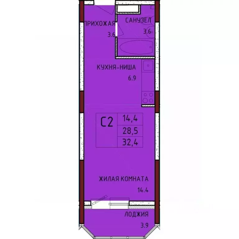 Студия Тульская область, Тула городской округ, с. Осиновая Гора, ... - Фото 1