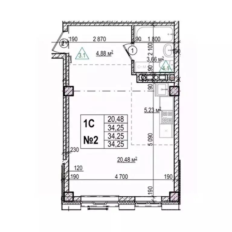 Студия Приморский край, Уссурийск Семь Ветров мкр, Уссури Парк жилой ... - Фото 1