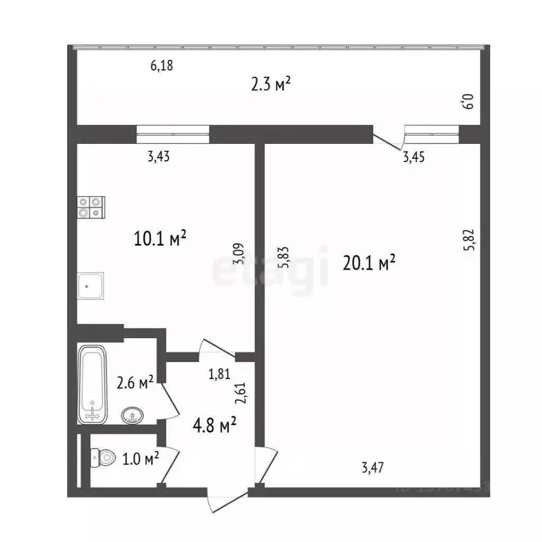 1-к кв. Санкт-Петербург Комендантский просп., 24К3 (38.6 м) - Фото 0