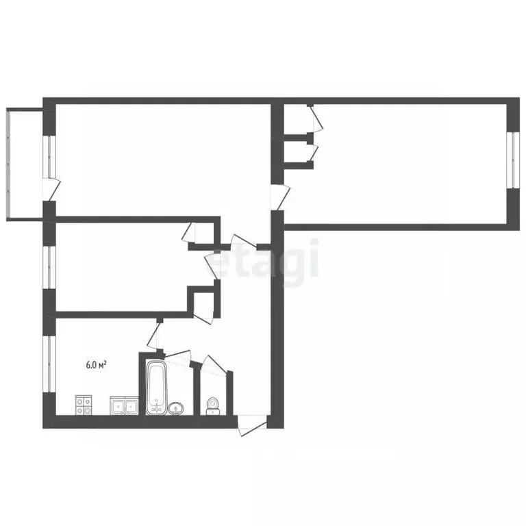 3-к кв. Вологодская область, Вологда Ленинградская ул., 72 (58.8 м) - Фото 1