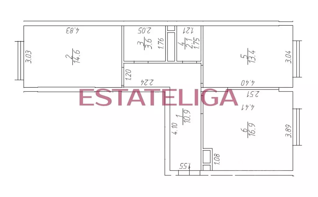 3-к кв. Москва Береговой проезд, 3 (62.0 м) - Фото 2