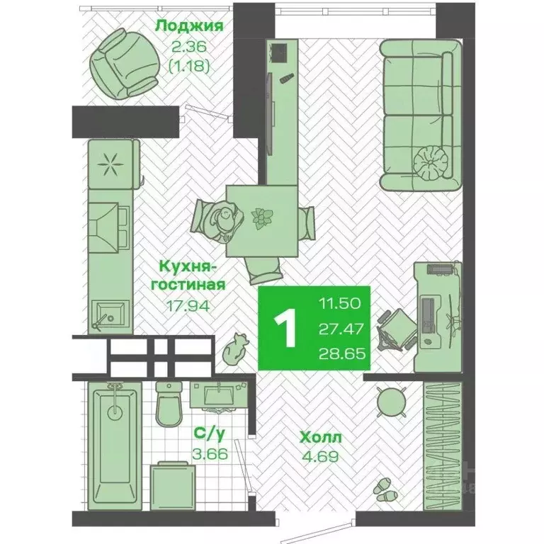 Студия Приморский край, Владивосток Зеленый Бульвар-2 жилой комплекс ... - Фото 0