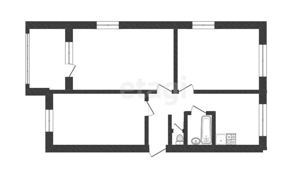 3-комнатная квартира: Нальчик, улица Мечникова, 116 (66.6 м) - Фото 1