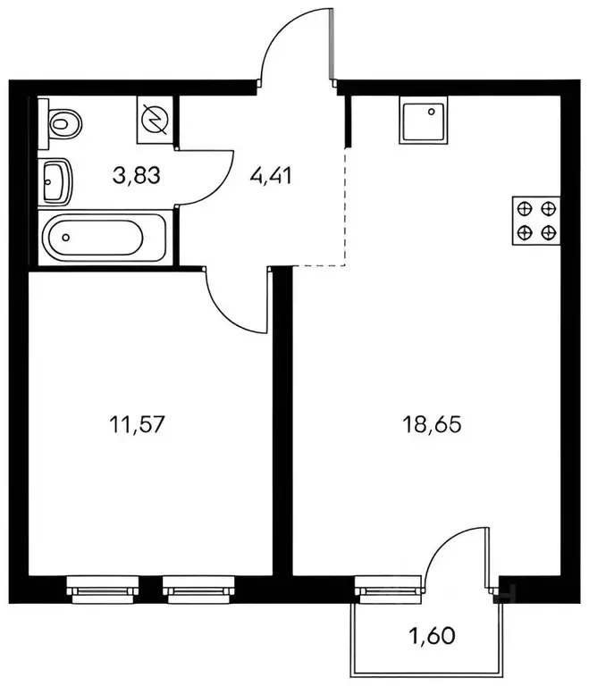 1-к кв. Москва Измайловский проезд, 5А (40.0 м) - Фото 1