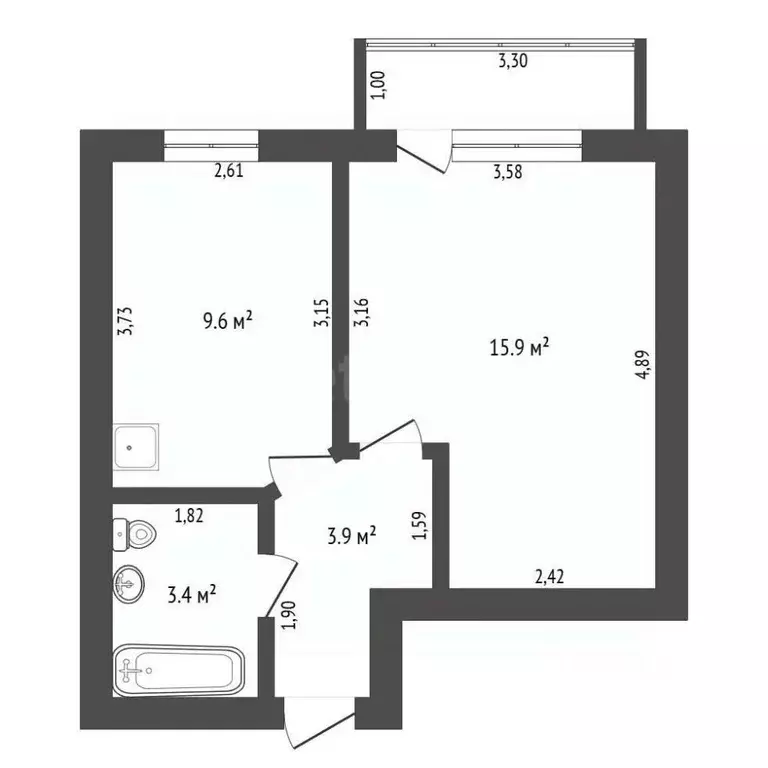 1-к кв. Амурская область, Завитинск ул. Куйбышева, 3 (32.8 м) - Фото 1