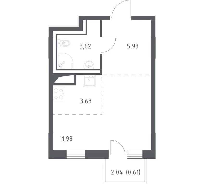 Квартира-студия: деревня Лаголово, жилой комплекс Квартал Лаголово, 2 ... - Фото 1