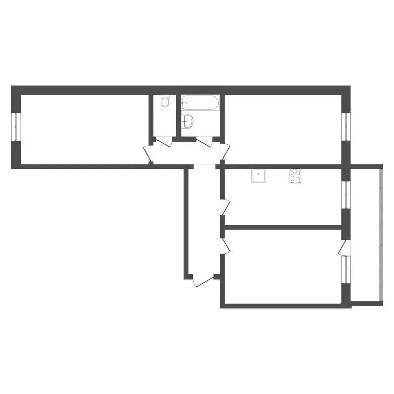 3-комнатная квартира: Тюмень, Флотская улица, 54 (67.2 м) - Фото 1