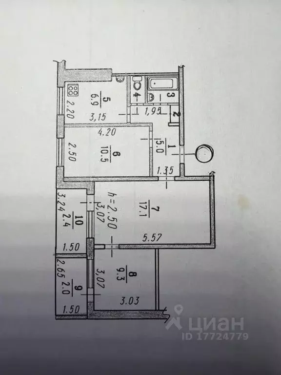 3-к кв. Омская область, Омск Волочаевская ул., 19Ж (52.5 м) - Фото 2