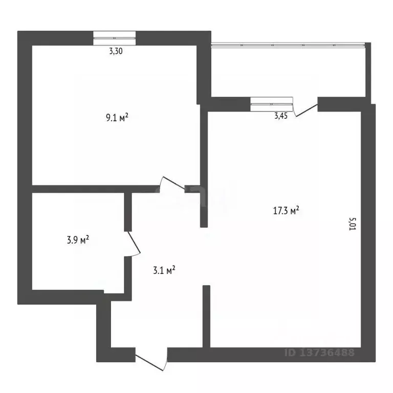 1-к кв. Амурская область, Благовещенск ул. Василенко, 20/3 (35.7 м) - Фото 1